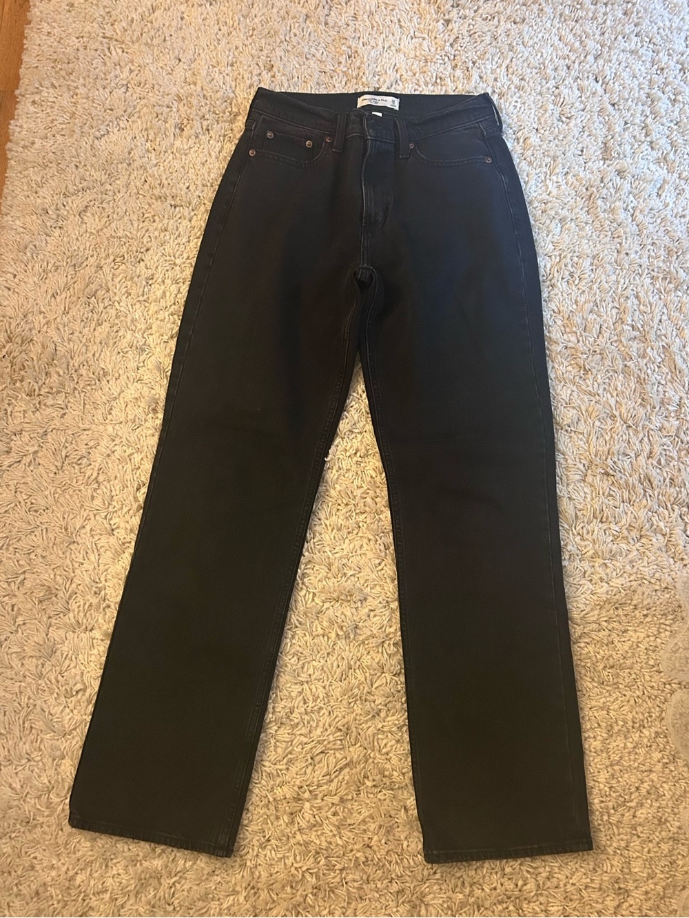 Abercrombie Women’s Curve Love Black Baggy Low Rise Jeans